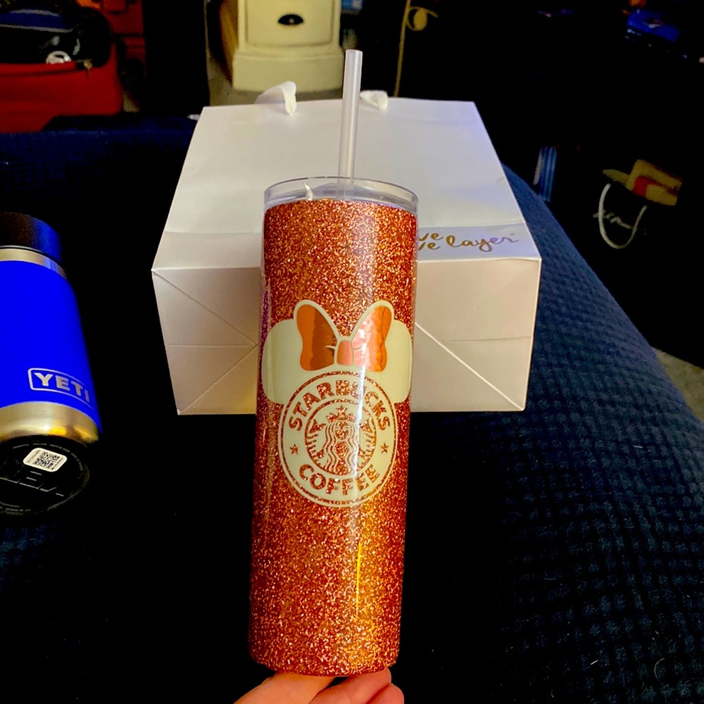 EUC- Disney and Starbucks inspired stainless steel tumbler - 20 ozs